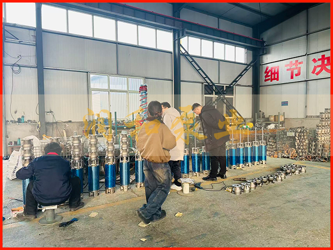 客户来厂考察不锈钢潜水泵